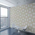 Gold Art Deco Muster auf Weiß Tapete<br><div class="desc">Dieses elegante Design besticht durch ein wunderschönes geometrisches Muster in Gold Art Déco auf weißem Hintergrund.</div>