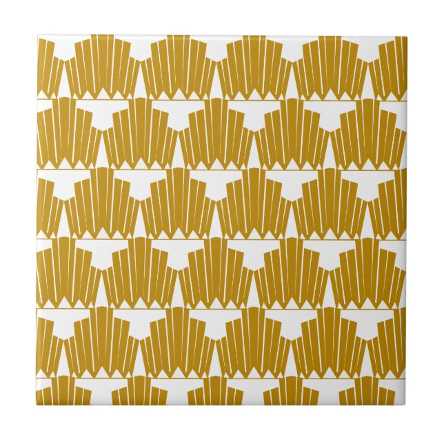 Gold Art Deco Muster Fliese (Vorderseite)