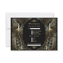 Gold Art Deco Peacocks Song Anfrage Hochzeit