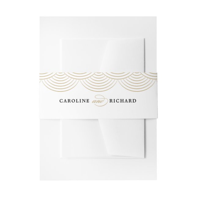 Gold Art Deco String Lights Einladung Bauch Band (Vorderseite Beispiel)