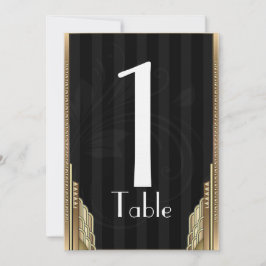 Gold Art Deco Strip Tischnummer