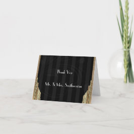 Gold Art Deco Stripe Hochzeit Vielen Dank Dankeskarte