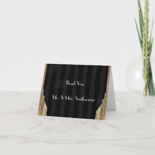 Gold Art Deco Stripe Hochzeit Vielen Dank Dankeskarte