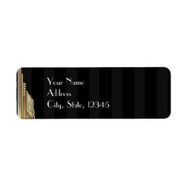 Gold Art Deco Stripe Wedding Label