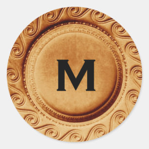Gold Art Deco Wedding Monogram M Aufkleber