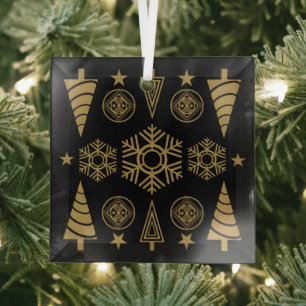 Gold Art Nouveau Weihnachtsdekoration Ornament Aus Glas