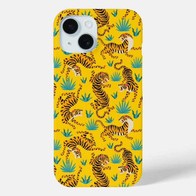 Gold Asian Tiger Pattern Case-Mate iPhone Hülle (Rückseite)