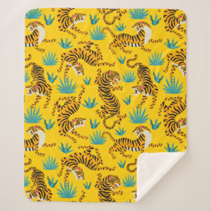 Gold Asian Tiger Pattern Sherpadecke