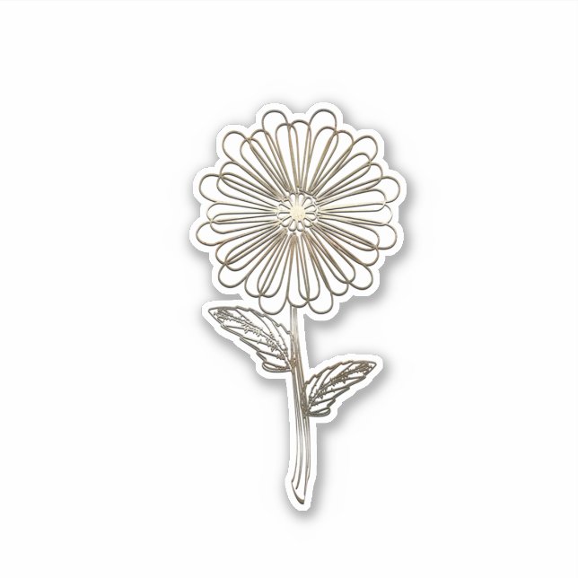 Gold Aster Blume Aufkleber (Vorderseite)