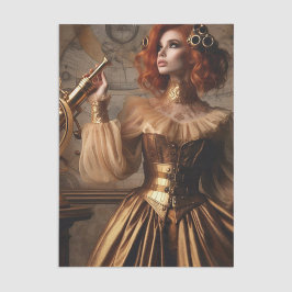 Gold Astronomen Steampunk Viktorianisch Decoupage Seidenpapier