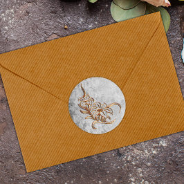 Gold auf antiker grauer Hochzeit Runder Aufkleber