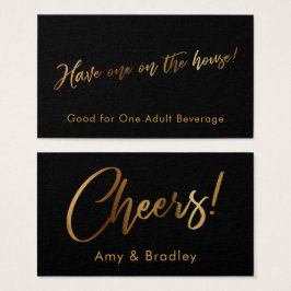 Gold auf Black Handwriting Script Drinckets