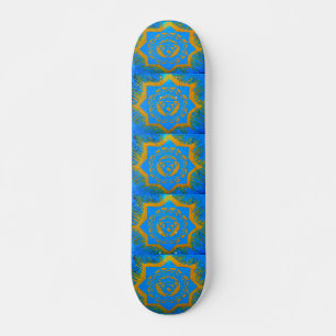 Gold auf blauem tantric Symbol Skateboard