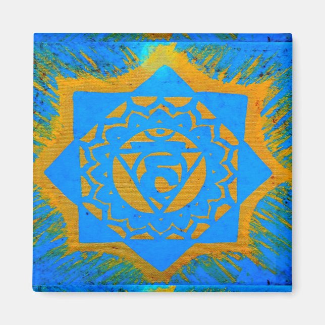 Gold auf blauem Tantrylon Magnet (Vorne)