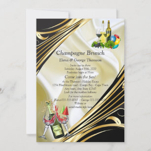 Gold auf Champagner Silk Brunch Ankündigungen