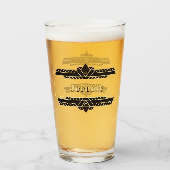 Gold auf dem Label "Black Art Deco" Glas (Vorne (Gefüllt))