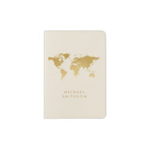 Gold auf der Creme Weltkarte Beruflich Minimalisti