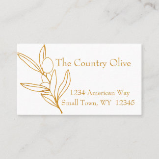 Gold auf der Olive Branch Olive Oil Business Card Visitenkarte