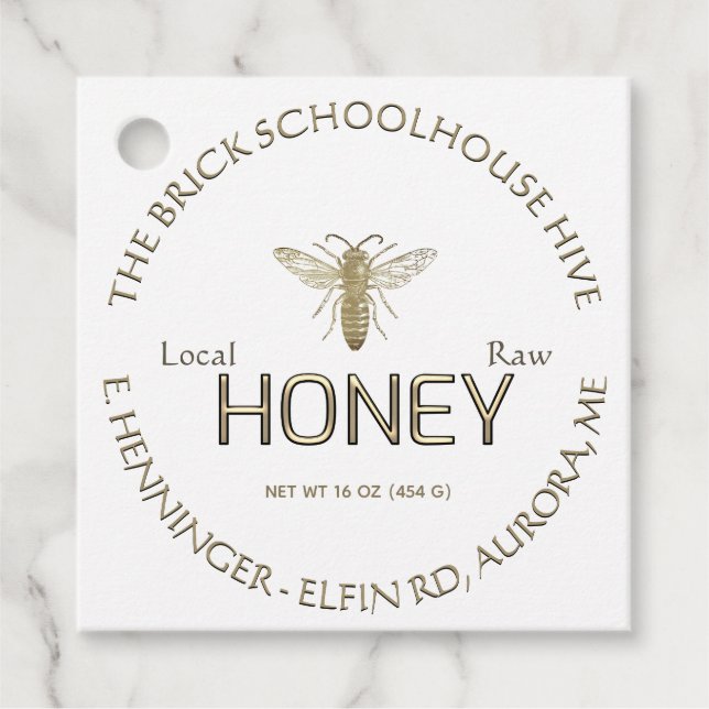 Gold auf der White Honey Nutrition Fakten der Köni Geschenkanhänger (Vorderseite)