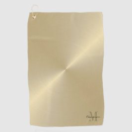Gold auf Gold Ersteinzel und Name Personalisiert Golfhandtuch