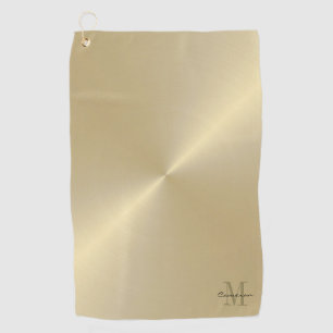 Gold auf Gold Ersteinzel und Name Personalisiert Golfhandtuch