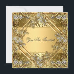 Gold auf Gold Jegliche Party Einladung<br><div class="desc">Gold on gold Geburtstagsparty Einladung,  Party,  Geburtstag,  Geburtstagsparty,  uAwg,  Rsvp Karten,  vielen Dank,  Taufen,  Hochzeit,  Party,  Babydusche,  Brautparty,  Junggeselinnen-Abschied,  Bachelor Party,  Verlobung,  16 . Geburtstag,  Save the Date,  Quinceañera,  Jubiläum,  Tanz,  Schwarz und Weiß,  Halloween-Party,  alle Party,  50. Geburtstag,  40. Geburtstag,  60. Geburtstag,  alle Einladungen.</div>