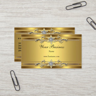 Gold auf Gold Schwarz Elegant Klassisch Juwel Visitenkarte