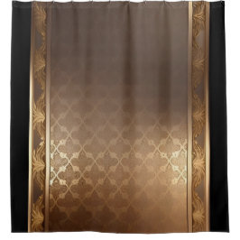 Gold auf Gold/Schwarz-Trim-Duschvorhang Duschvorhang