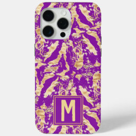 Gold auf lila, schicken Marmor Stilvolles Monogram Case-Mate iPhone Hülle