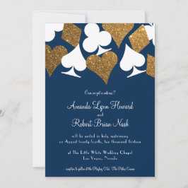 Gold auf Navy Blue Las Vegas Hochzeitseinladung Einladung