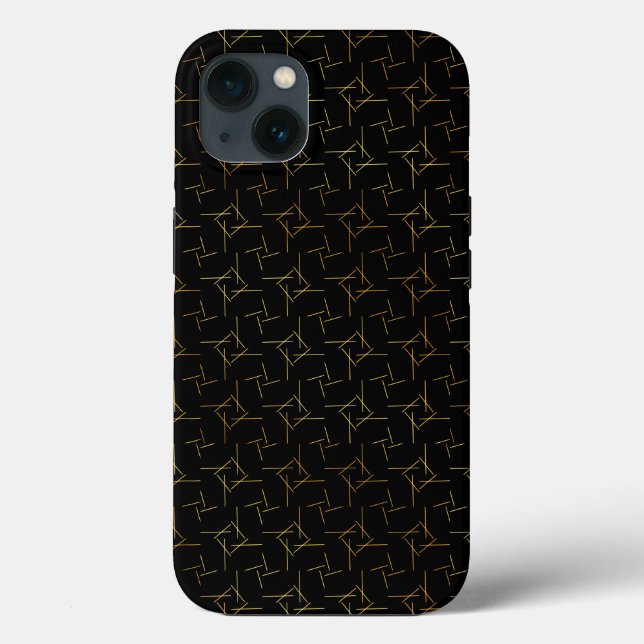 Gold auf schwarz | Modernes Design Case-Mate iPhone Hülle (Rückseite)