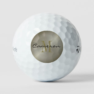 Gold auf Silber personalisiertes Geschenk mit Anfa Golfball