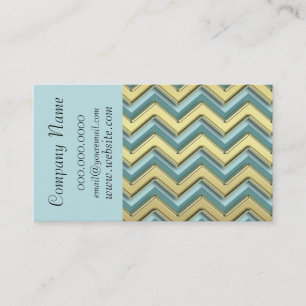 Gold auf Türkis ZigZag Muster Business Card Visitenkarte