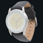 Gold auf weißem, verziertem Mandelmuster Armbanduhr<br><div class="desc">Gold verziertes Mandala Muster über weißem Hintergrund. Wenn Sie eine andere Farbkombination benötigen,  nehmen Sie bitte Touch mit mir.</div>