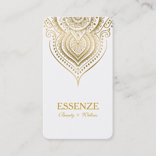 Gold auf weißer Paisley-Spitze Visitenkarte (Vorderseite)