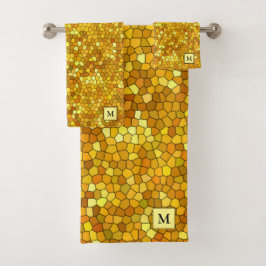 Gold aus Hartglas Badhandtuch Set