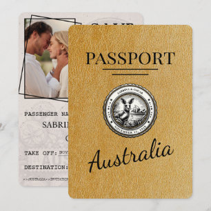 Gold Australien Reisepass Save The Date