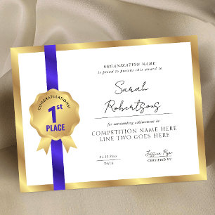 Gold-Auszeichnung Blaues Band 1. Platz Gewinner-Au