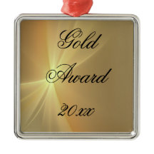 Gold Award Metal Ornament