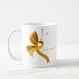 Gold Awareness Ribbon Butterfly Kaffee Tasse