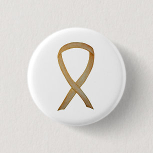 Gold Awareness Ribbon Custom Art Button