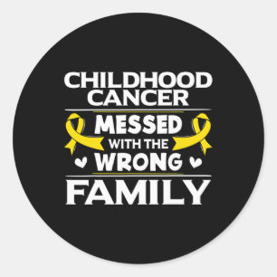 Gold Awareness Ribbon - Geschenk für Krebs im Kind Runder Aufkleber