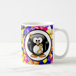 Gold Awareness Ribbon Penguin Kaffeetasse