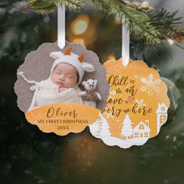 Gold Baby 1. Weihnachtskostangebot Kundenspezifisc Ornament Karte