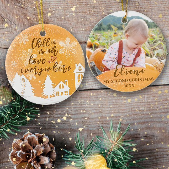 Gold Baby 2. Weihnachtsangebot Foto Keramik Ornament (Von Creator hochgeladen)