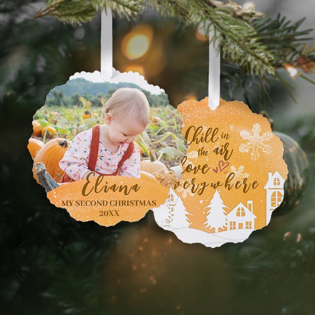 Gold Baby 2. Weihnachtsangebot Foto Ornament Karte (Von Creator hochgeladen)
