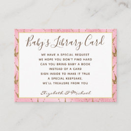 Gold Baby Library Book Request Pink Gold Princess Begleitkarte