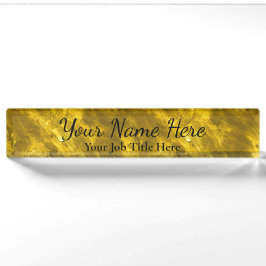 Gold Background - Anpassbare Schreibtisch-Namenssc Namensplakette