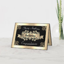 Gold Ballerina Tanz Verschönert Herzlichen Glückwu