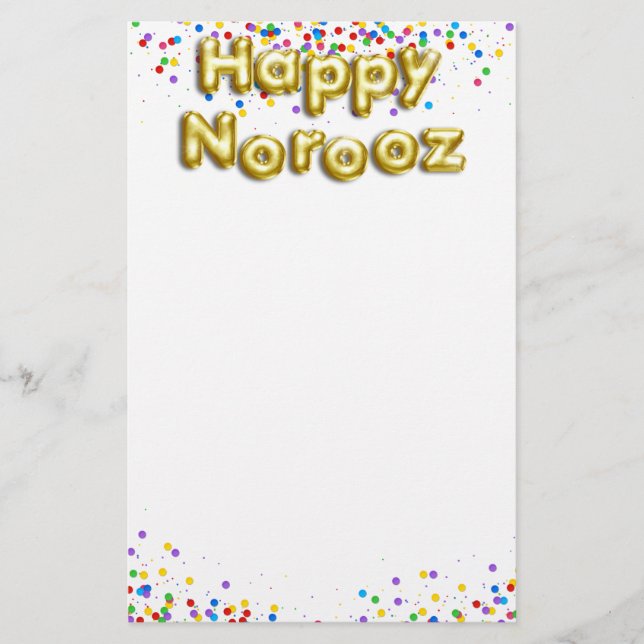 Gold Balloon Happy Norooz Persian New Year Briefpapier (Vorderseite)